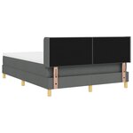 Lit box spring vidaXL avec matelas gris foncé 140 x 200 cm en tissu