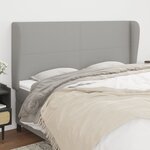 vidaXL Tête de lit avec oreilles Gris clair 183x23x118/128 cm Tissu