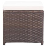 vidaXL Tabourets de jardin lot de 2 et coussins Résine tressée Marron