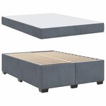 vidaXL Cadre de lit avec matelas Gris foncé 140 x 200 cm Velours