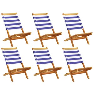 vidaXL Chaises de jardin pliantes lot de 6 tissu et bois massif
