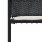 vidaXL Chaises de jardin lot de 4 avec coussins noir résine tressée
