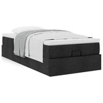 vidaXL Cadre de lit ottoman avec matelas noir 90x200 cm tissu