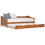 vidaXL Cadre de lit extensible Marron miel Bois de pin 90x200 cm
