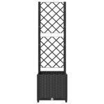 vidaXL Jardinière avec treillis Noir 40x40x136 cm PP