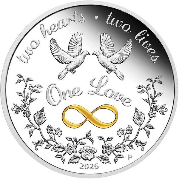Pièce de monnaie en Argent 1 Dollar g 31.1 (1 oz) Millésime 2026 ONE LOVE