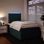 vidaXL Sommier à lattes de lit et matelas Vert foncé 120x200cm Velours