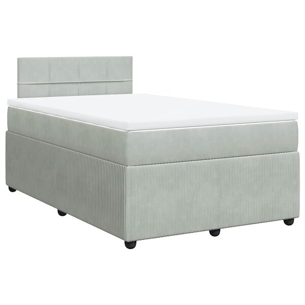 vidaXL Sommier à lattes de lit et matelas Gris clair 120x200cm Velours