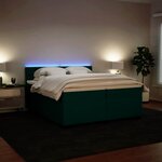 vidaXL Sommier à lattes de lit et matelas Vert foncé 200x200cm Velours