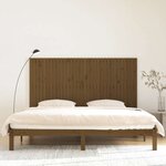 vidaXL Tête de lit murale Marron miel 204x3x110 cm Bois massif de pin