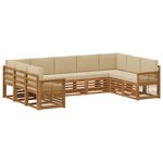 vidaXL Ensemble de canapé d'angle avec coussin 7 Pièces Naturel