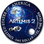 Pièce de monnaie en Argent 1 Dollar g 31.1 (1 oz) Millésime 2025 ARTEMIS