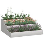 vidaXL Cache-pot de jardin Argent 90 x 90 x 35 cm Acier inoxydable