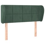 vidaXL Tête de lit avec oreilles Vert foncé 83x23x78/88 cm Velours