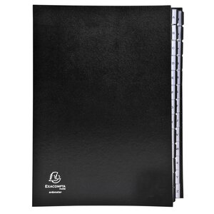 Trieur Rigide Ordonator Avec Cavaliers Plastiques Alphabétique 26 Compartiments De A À Z - Noir - Exacompta