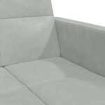 vidaXL Canapé-lit à 2 places avec repose-pied gris clair velours