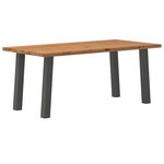 vidaXL Table à manger marron clair bois de chêne massif rectangulaire