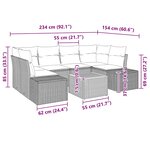 vidaXL Ensemble de canapé de jardin 7 Pièces Noir  blanc