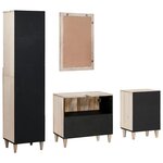 vidaXL Ensemble de mobilier de salle de bain avec tiroir 4 Pièces Blanc