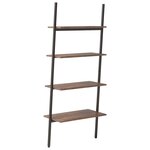 vidaXL Étagère inclinée à 4 niveaux Marron foncé et noir 64x34x150 5cm