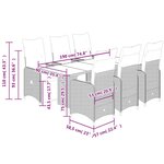 vidaXL Ensemble de bistro de jardin 7 Pièces coussins marron poly rotin