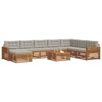vidaXL Ensemble de canapés d'extérieur 9 Pièces Gris Naturel et Clair