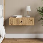 vidaXL Table d'appoint murale 59 x 34 5 x 17 cm Bois d'ingénierie