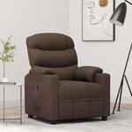vidaXL Fauteuil inclinable électrique Marron foncé Tissu