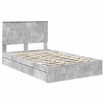 vidaXL Lit de Rangement Gris béton 135 x 190 cm Bois d'ingénierie