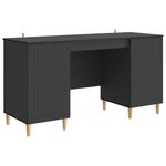 vidaXL Bureau avec étagère Noir 142 5 x 50 x 75 cm Bois d'ingénierie