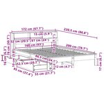 vidaXL Lit bibliothèque sans matelas blanc 160x200 cm bois pin massif