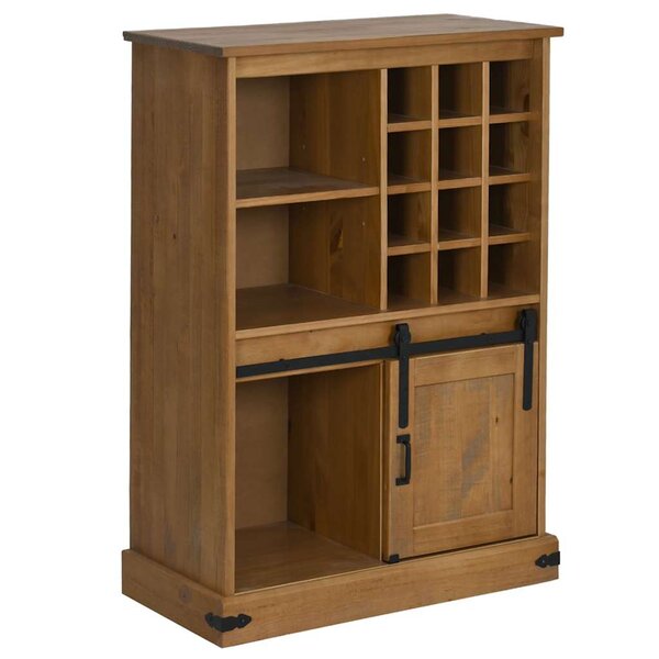 vidaXL Armoire à vin HALDEN avec casiers à vin porte coulissante pin