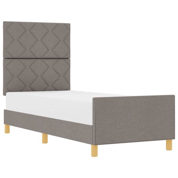 vidaXL Cadre de lit avec tête de lit Taupe 80 x 200 cm tissu