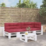 vidaXL Coussins de palette 5 Pièces rouge bordeaux tissu