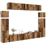 vidaXL Ensemble de meuble TV mural 8 Pièces vieux bois bois d'ingénierie