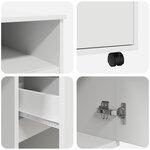 vidaXL Bureau avec roulettes Blanc 91 x 50 x 77 cm Bois d'ingénierie