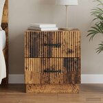 vidaXL Cabinet de chevet avec tiroir Bois ancien 43 x 34 5 x 44 5 cm