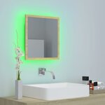 vidaXL Miroir LED de salle de bain Chêne sonoma 40x8 5x37 cm Acrylique