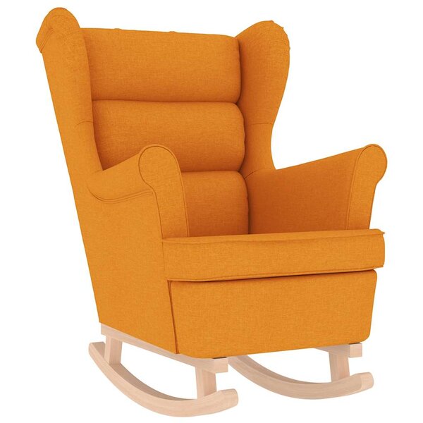 vidaXL Chaise à bascule jaune foncé 74x90x102 cm tissu
