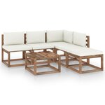 vidaXL Salon palette de jardin 6 Pièces et coussins Bois de pin imprégné
