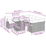 vidaXL Ensemble de Canapés de Jardin 9 Pièces avec Coussins Marron
