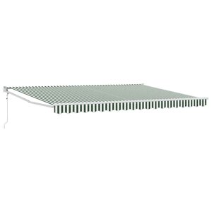 vidaXL Auvent Rayé Vert et blanc 4 5 × 3 m Polyester et métal