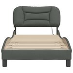 vidaXL Cadre de lit avec lumières LED gris foncé 80x200 cm tissu