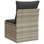 vidaXL Chaise de jardin sans accoudoirs avec coussins gris clair rotin
