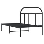 vidaXL Cadre de lit métal sans matelas avec tête de lit noir 90x200 cm