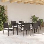 vidaXL Ensemble de salle à manger pour jardin 7 Pièces Marron Poly rotin