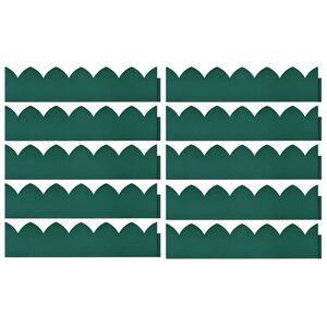 vidaXL Bordures de jardin 10 Pièces Vert 65x15 cm PP