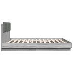 vidaXL Cadre de lit avec LED sans matelas sonoma gris 200x200 cm