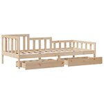 vidaXL Lit de jour avec tiroirs sans matelas 80x200 cm bois massif