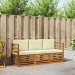 vidaXL Ensembles de canapés avec coussin 3 Pièces Naturel et Crème